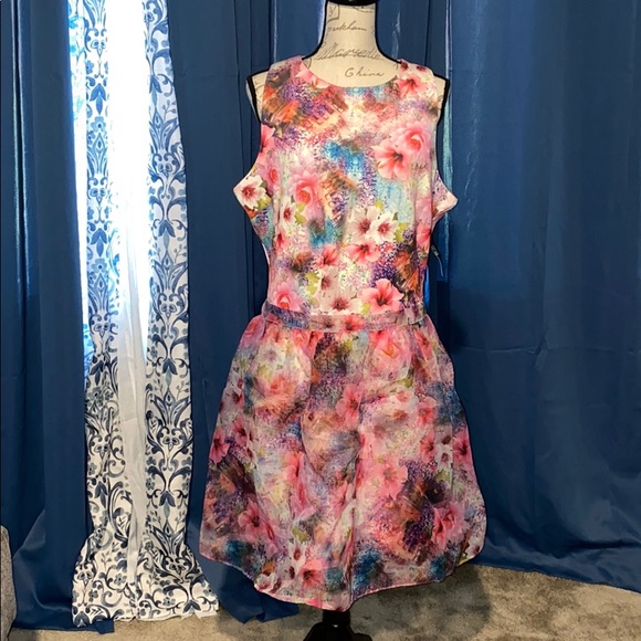 NEW YORK AND COMPANY 2/1 MULTICOLORED DRESS XL NWT - Picture 1 of 8